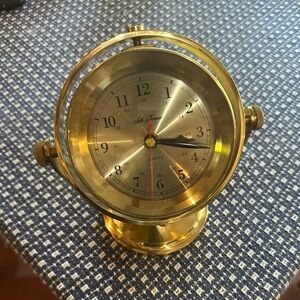 Brass Seth Thomas Nautical Table Clock